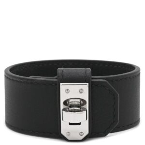 エルメス HERMES ブレスレット ケリー ツイスト PM ヴォースイフト メタル ブラック×シルバー T2 黒 レザーブレス ターンロック B 【中古】中古美品