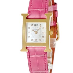 エルメス HERMES Hウォッチ PM HH1.202 W053356WW00 純正ダイヤ ホワイト シェル H型 スクエア レディース 腕時計クオーツ ホワイト 【中古】中古品